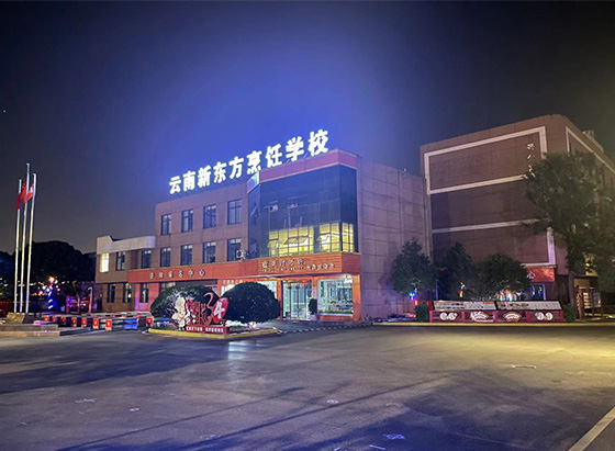 学校正门夜景